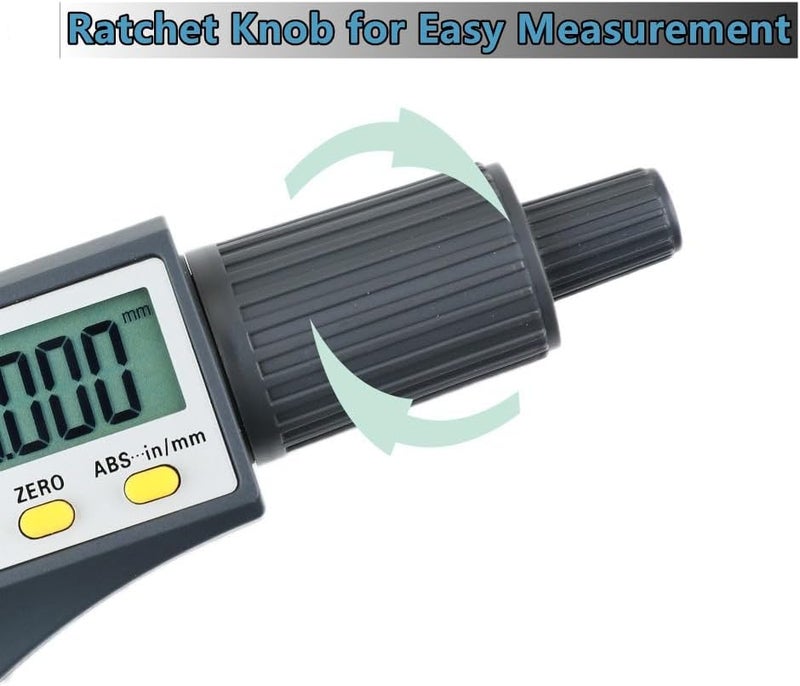 Sclwlkeyxgs Digital Electronic Outside Micromete, Digital Micrometer 0-1"/25MM Measuring Range, Professional Inch/Metric Measuring Tools (S) - Image 4